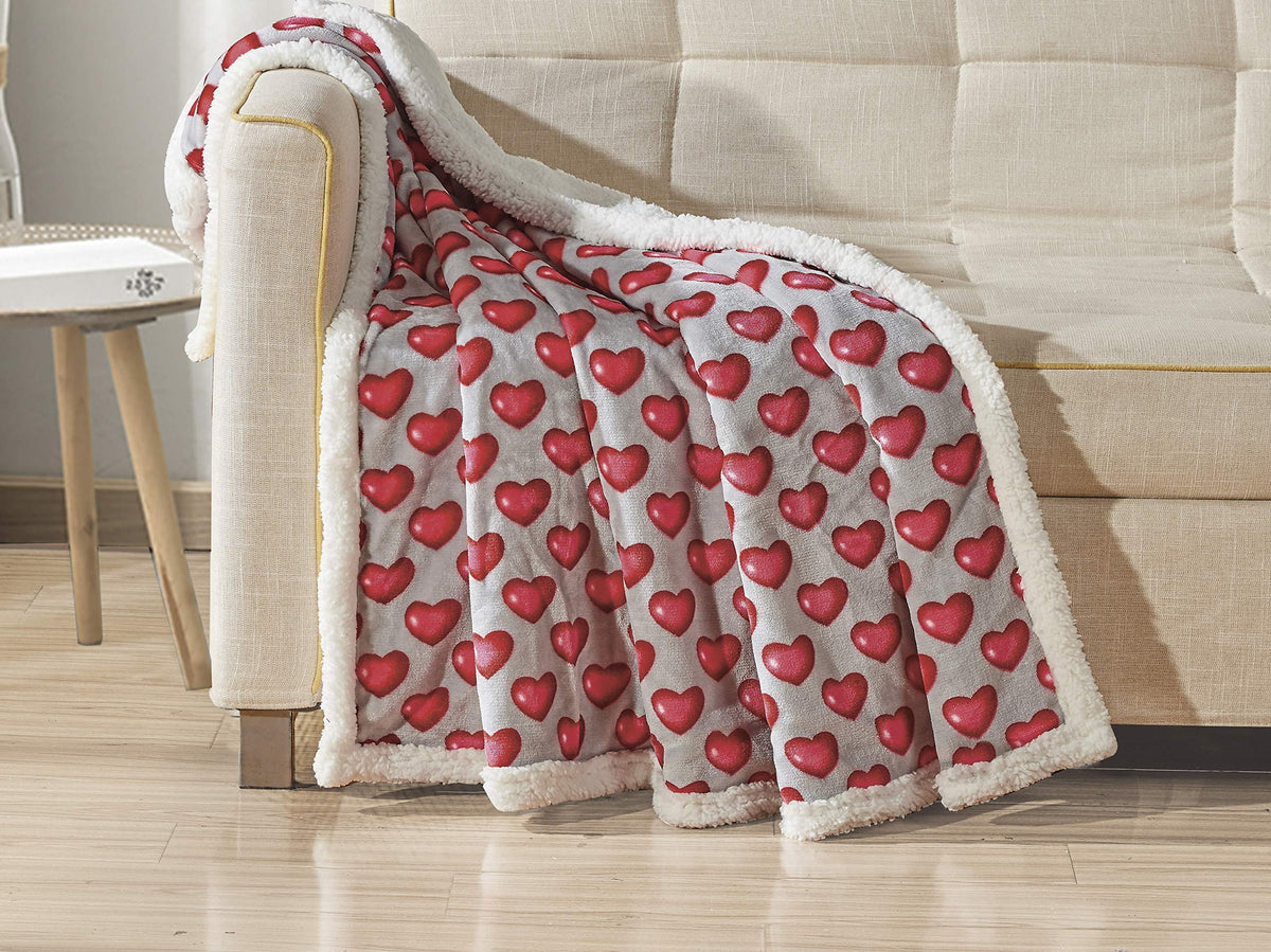 FAITH, HOPE, LOVE HOME DÉCOR Heart Throw Blanket – Ultra Soft Microplush 50"x60" | Cozy Love Theme Gift for Couch, Bed, Travel | Washable