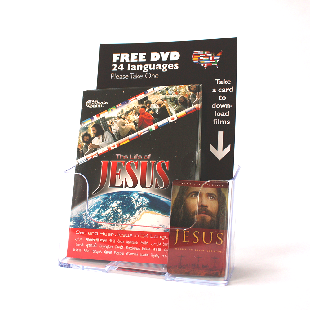 "JESUS" Film Display with 20 DVDs & 20 Gift Cards