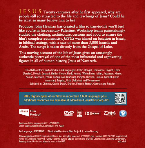 "JESUS" DVD - Special Edition with 24 Language Special (A2L), 10 DVDS