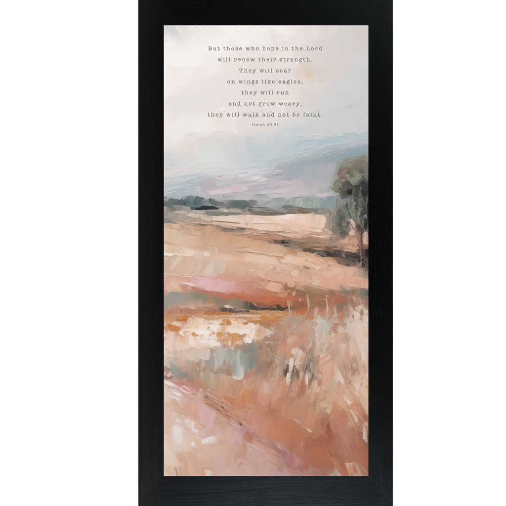 Isaiah 40:31 Wall Art – Soar On Wings Like Eagles Terracotta Landscape Christian Decor (SB761)