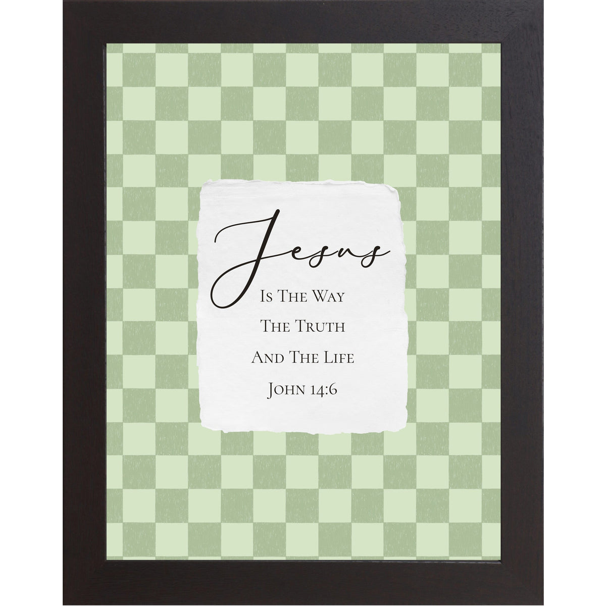 Jesus Is The Way The Truth And The Life Wall Art – John 14:6 Sage Green Christian Decor (SB235)