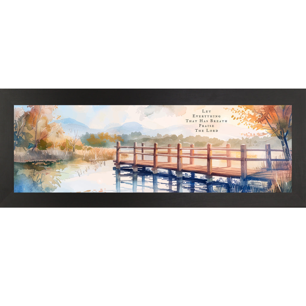 Let Everything That Has Breath Praise The Lord Wall Art – Autumn Pier Wide Landscape (SB944)