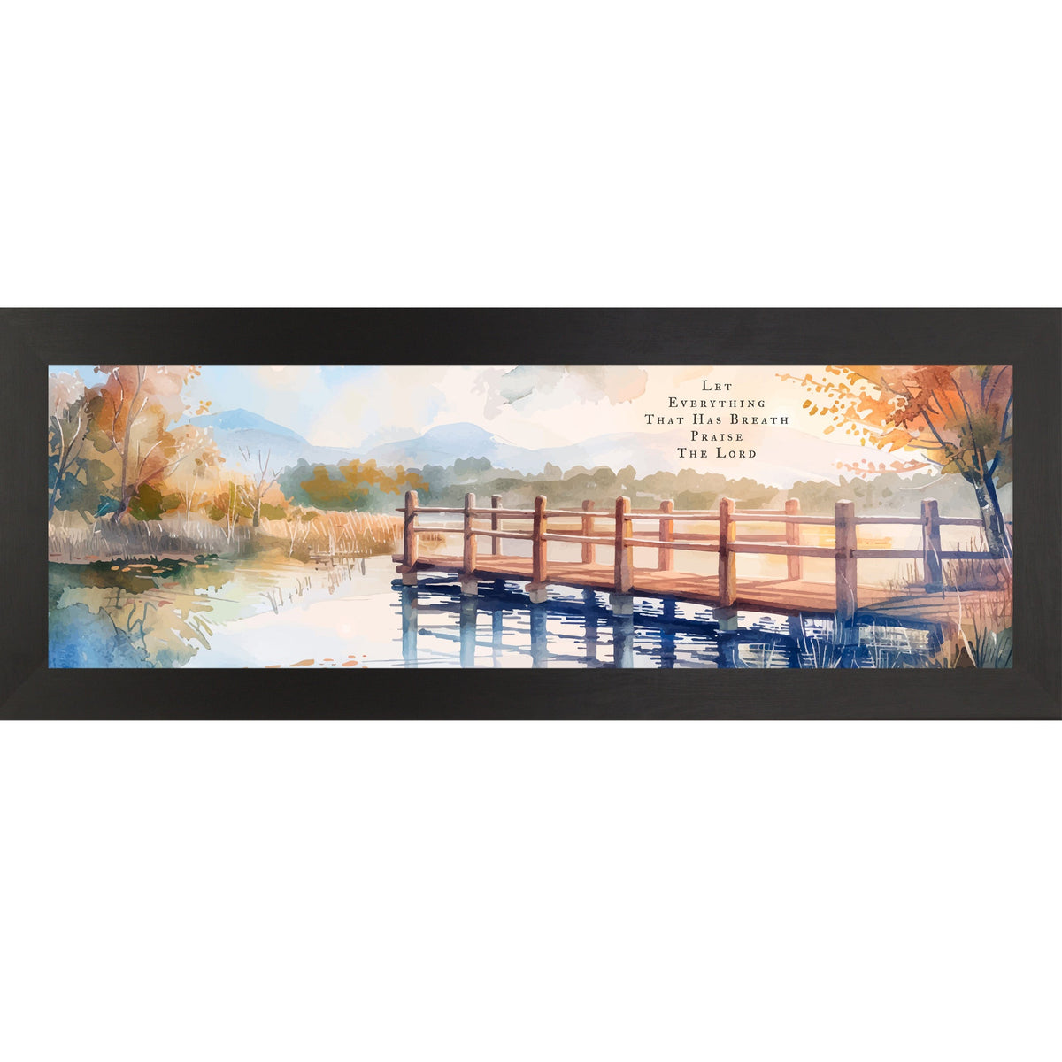 Let Everything That Has Breath Praise The Lord Wall Art – Autumn Pier Wide Landscape (SB944)