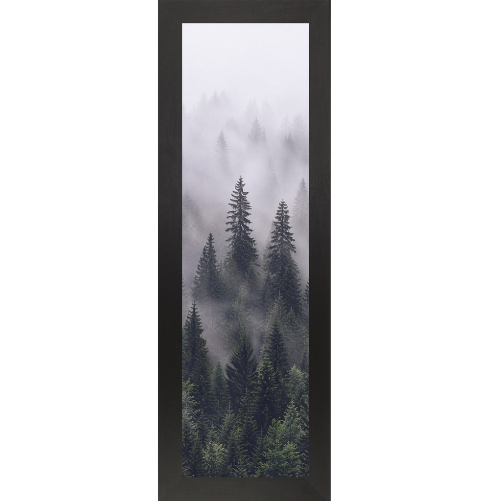 Misty Forest Wall Art – Tall Narrow Portrait Evergreen Pine Cabin Decor (SB945)