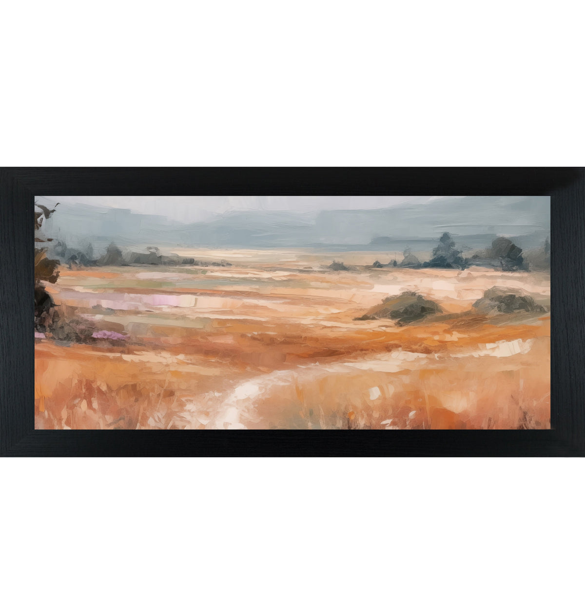 Terracotta Abstract Landscape Wall Art – Full Panoramic Wide Scenic Farmhouse Nature Decor (SB758)