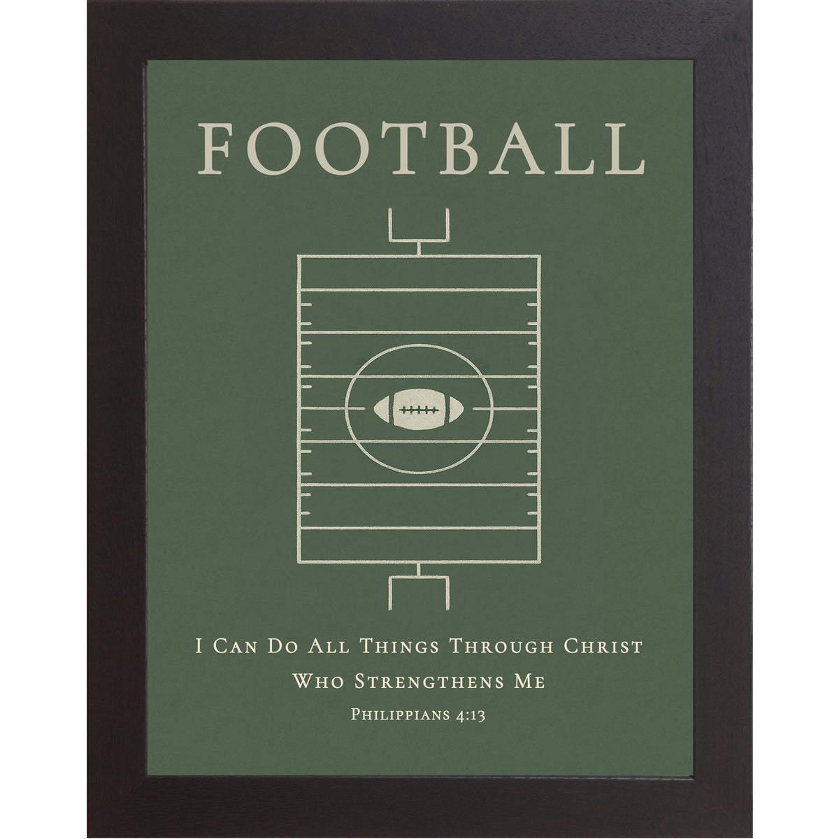 Football Wall Art – Philippians 4:13 Christian Football Decor – Boys Sports Room Wall Art (SB216)