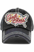 God Bless Washed Vintage Ballcap