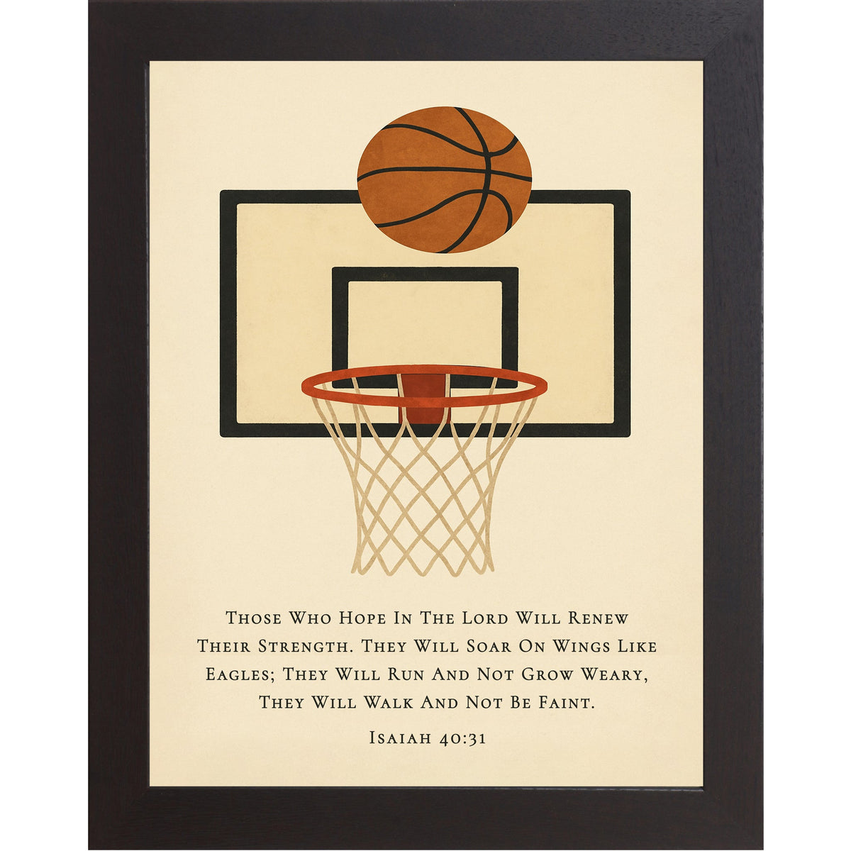 Isaiah 40:31 Basketball Hoop Wall Art – Christian Basketball Decor for Boys Room (SB210)