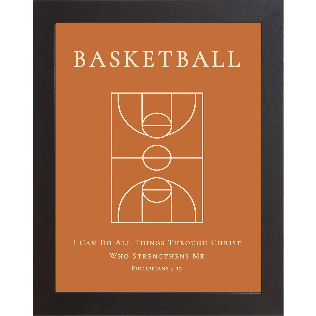 Philippians 4:13 Basketball Court Wall Art – Christian Basketball Decor for Boys Room (SB209)