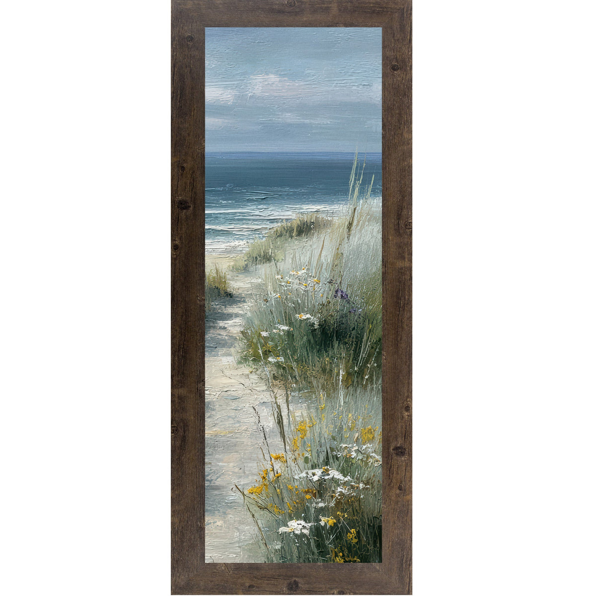 Coastal Path Right Panel Wall Art – Beach Dune Narrow Portrait Scenic Decor (SB928)