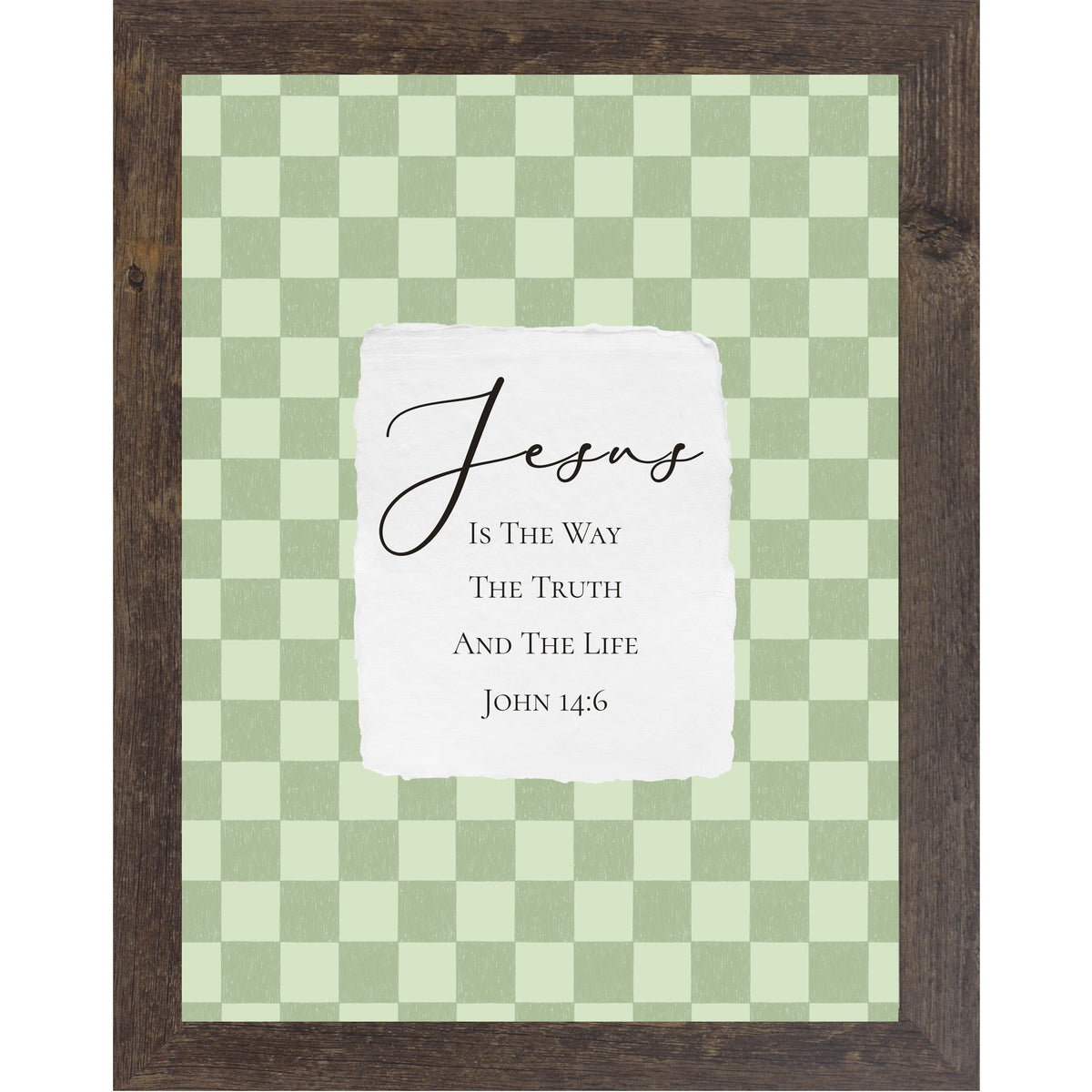 Jesus Is The Way The Truth And The Life Wall Art – John 14:6 Sage Green Christian Decor (SB235)