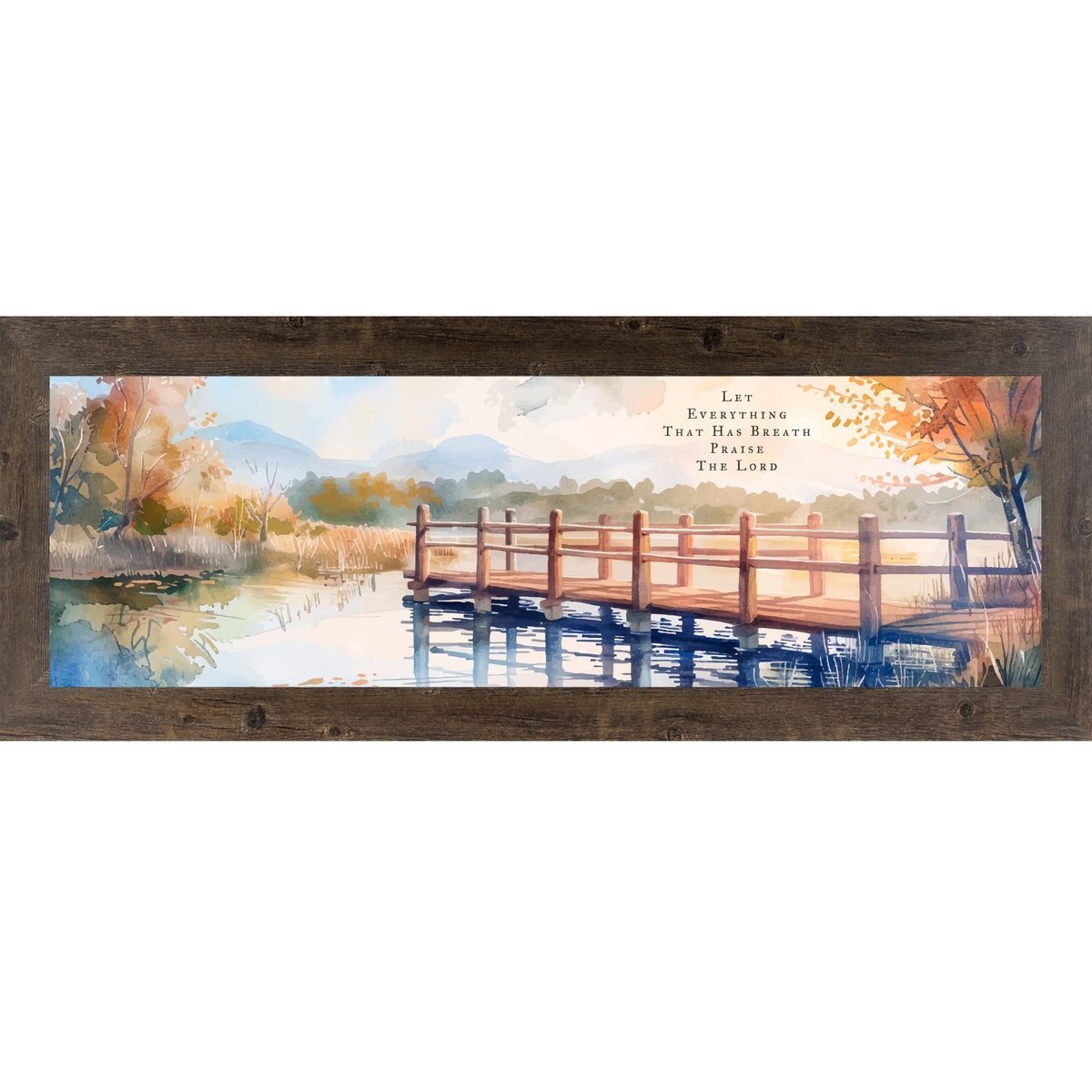 Let Everything That Has Breath Praise The Lord Wall Art – Autumn Pier Wide Landscape (SB944)
