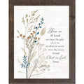 Bless Us O Lord Wall Art – Catholic Meal Prayer Wildflower Floral Christian Dining Room Decor (SA429)