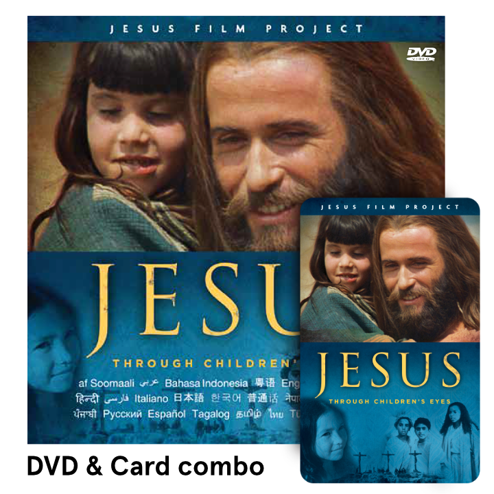 SPECIAL  "Story of Jesus Through the Eyes of Children" 24 Language Edition DVD Special (C1L),  50 DVDS PLUS  100 CHILDREN STEAMING CARDS