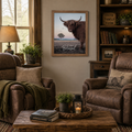 Simply Blessed Wall Art – Highland Cow Twilight Portrait Farmhouse Decor (SSW4)