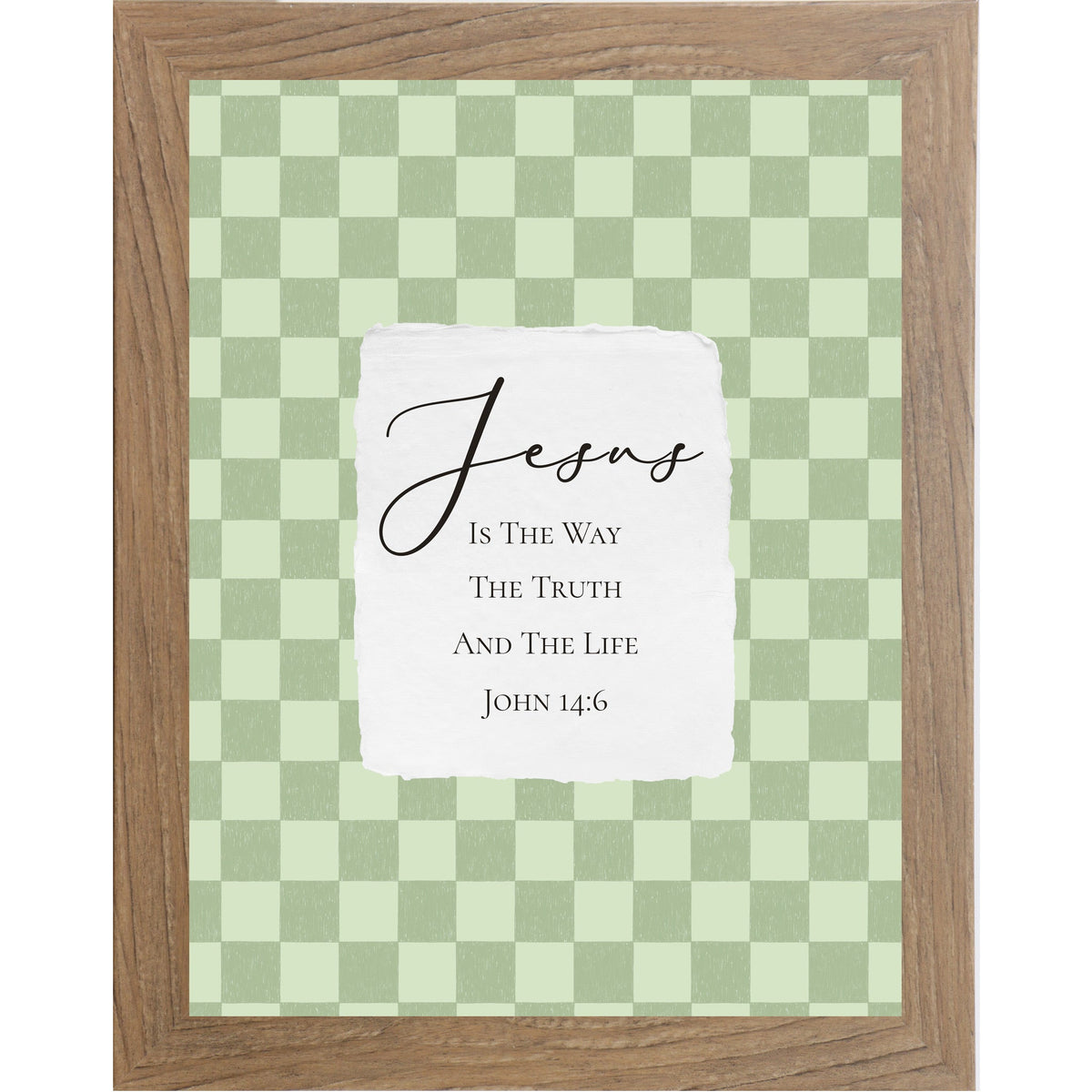 Jesus Is The Way The Truth And The Life Wall Art – John 14:6 Sage Green Christian Decor (SB235)