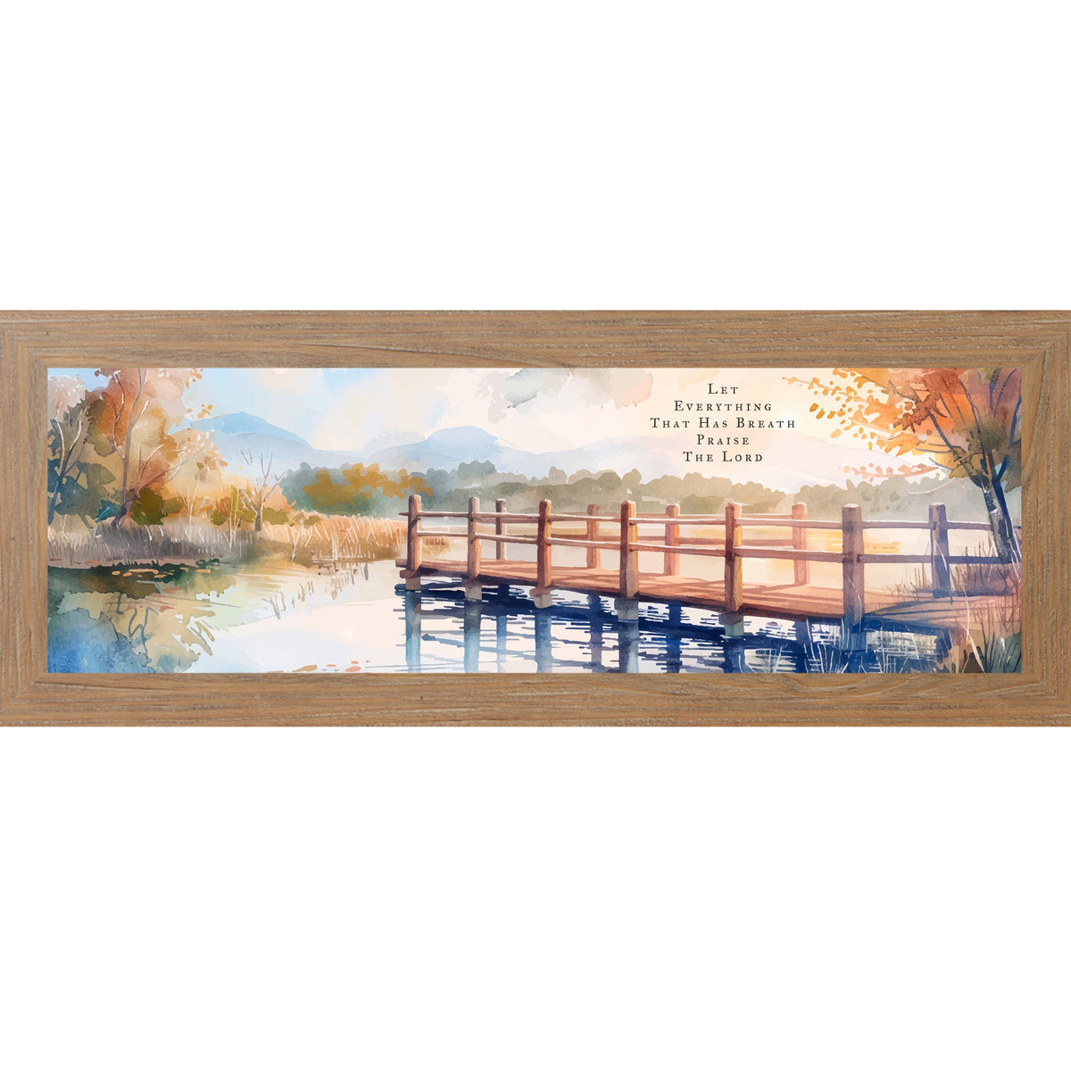 Let Everything That Has Breath Praise The Lord Wall Art – Autumn Pier Wide Landscape (SB944)