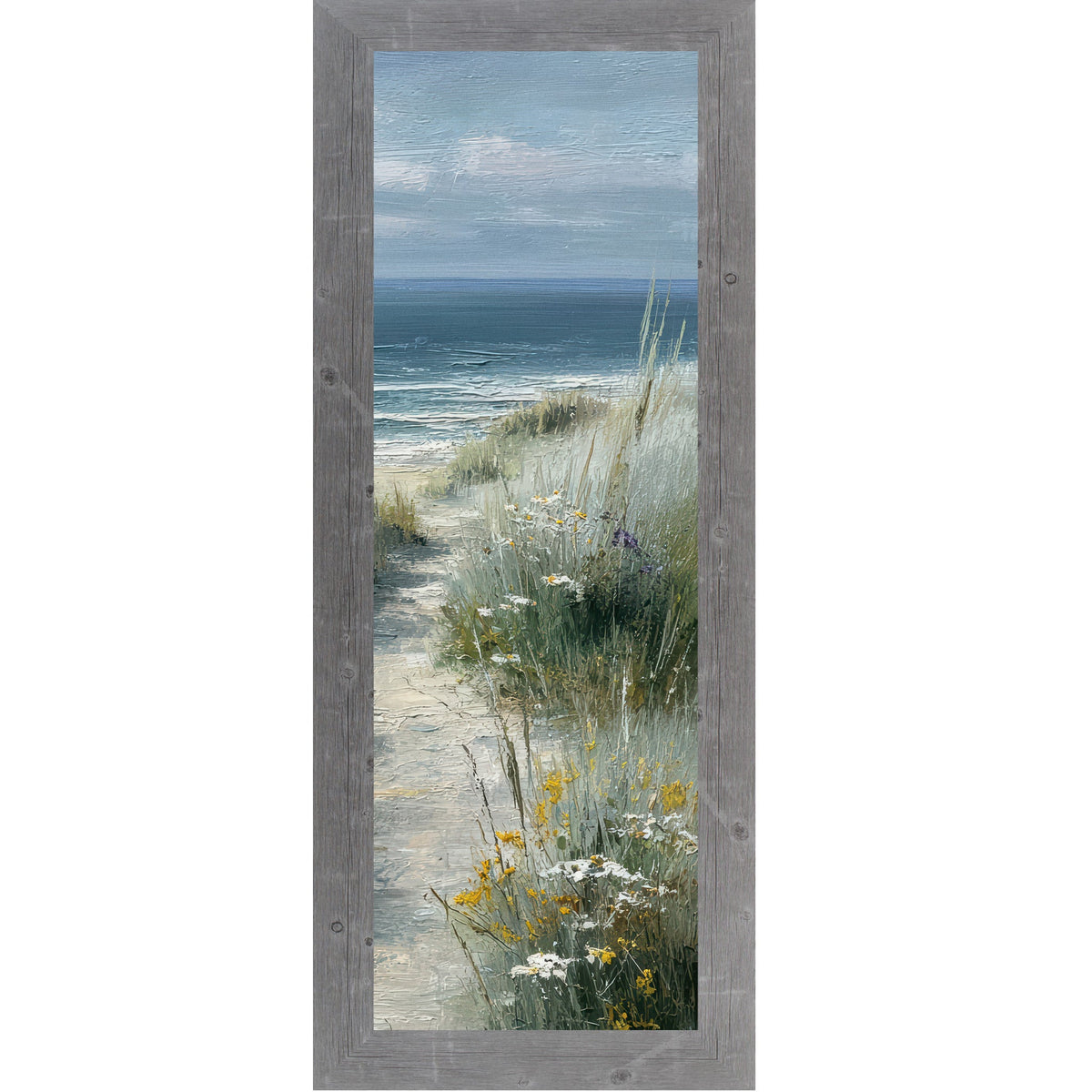 Coastal Path Right Panel Wall Art – Beach Dune Narrow Portrait Scenic Decor (SB928)