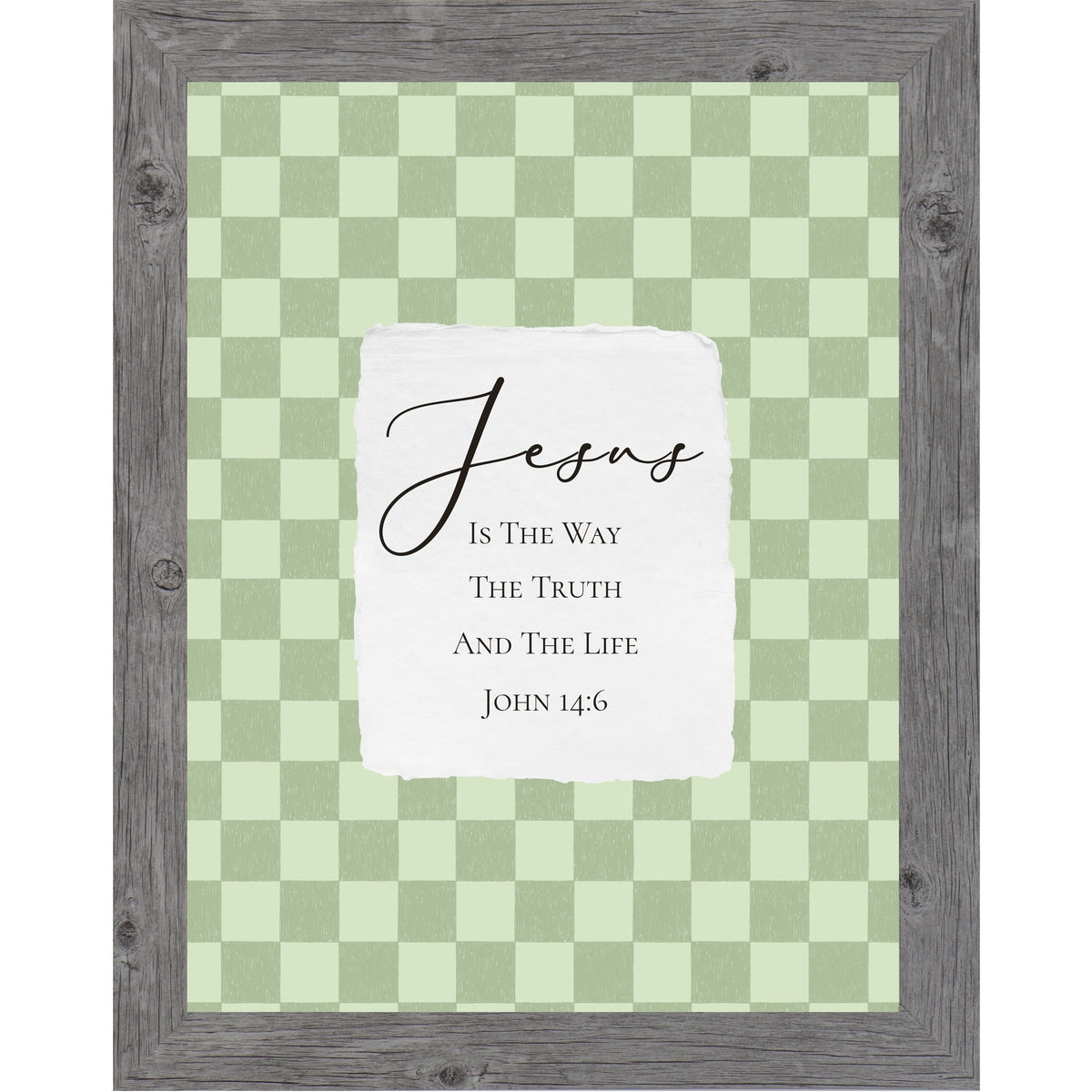Jesus Is The Way The Truth And The Life Wall Art – John 14:6 Sage Green Christian Decor (SB235)