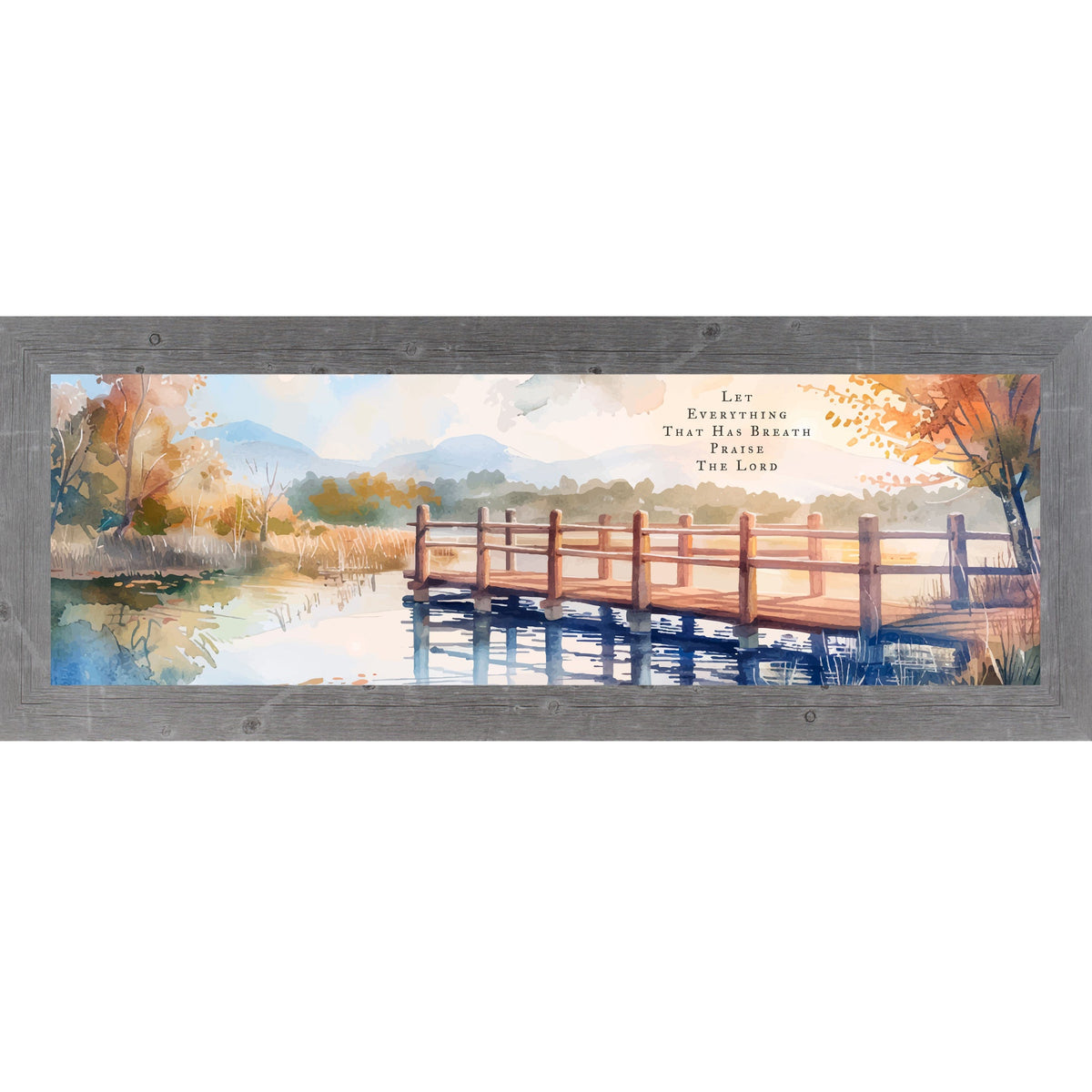 Let Everything That Has Breath Praise The Lord Wall Art – Autumn Pier Wide Landscape (SB944)