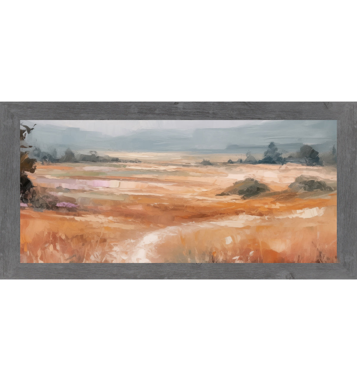 Terracotta Abstract Landscape Wall Art – Full Panoramic Wide Scenic Farmhouse Nature Decor (SB758)