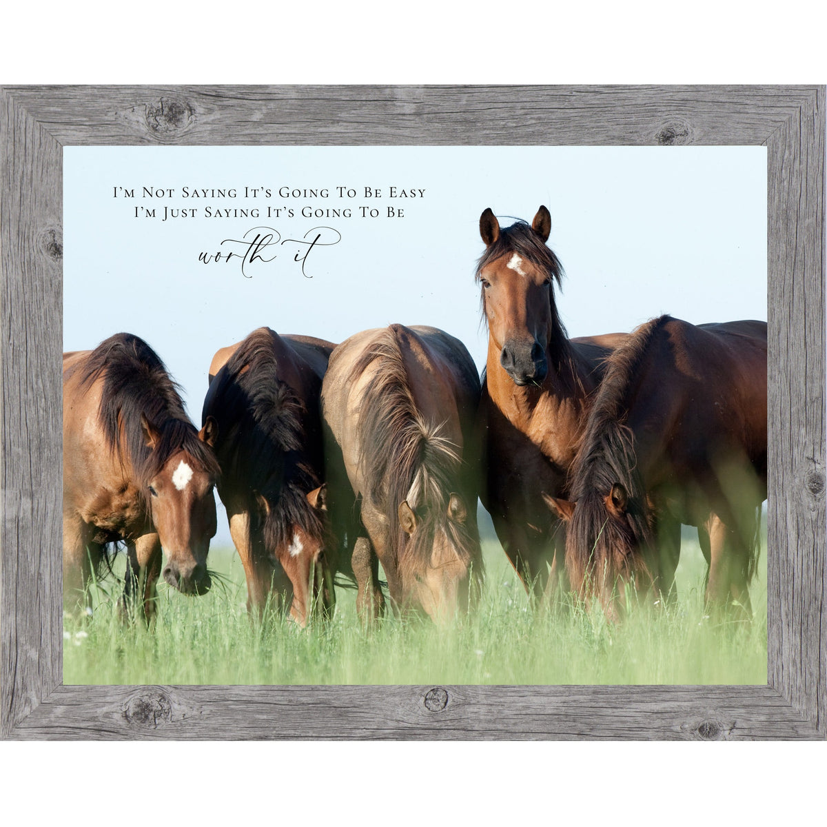Worth It Wall Art – Inspirational Horse Landscape Motivational Decor (SB231)