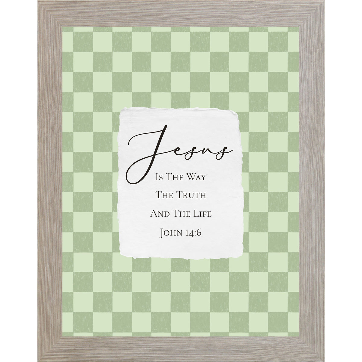 Jesus Is The Way The Truth And The Life Wall Art – John 14:6 Sage Green Christian Decor (SB235)
