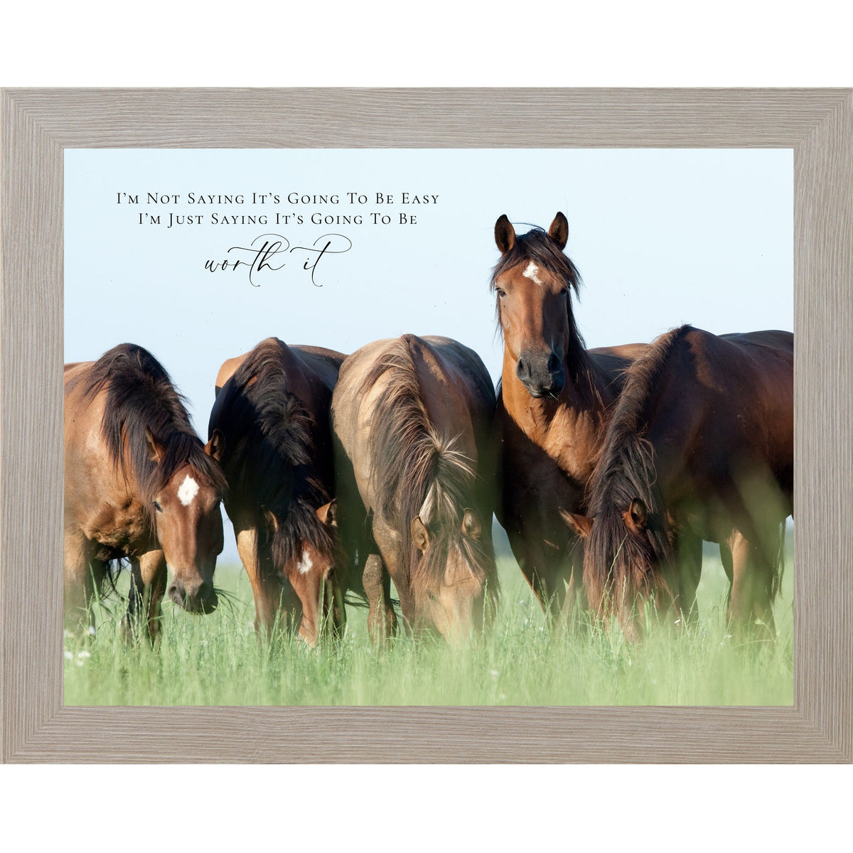 Worth It Wall Art – Inspirational Horse Landscape Motivational Decor (SB231)