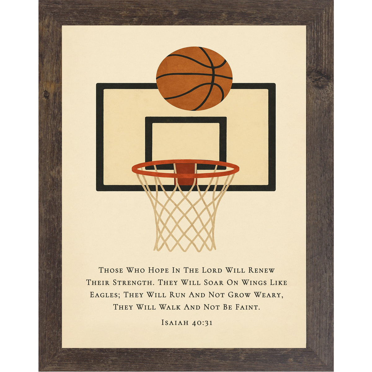 Isaiah 40:31 Basketball Hoop Wall Art – Christian Basketball Decor for Boys Room (SB210)