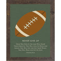 Never Give Up – Isaiah 40:31 Football Wall Art – Christian Football Decor for Boys Room (SB217)