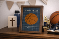 Philippians 4:13 Basketball Wall Art – Christian Basketball Decor for Boys Room or Sports Nursery (SB208)