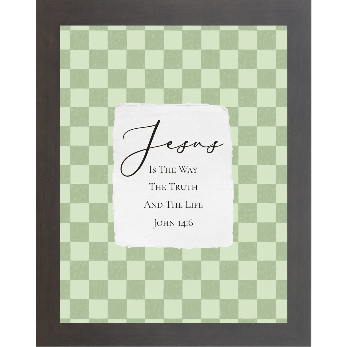 Jesus Is The Way The Truth And The Life Wall Art – John 14:6 Sage Green Christian Decor (SB235)