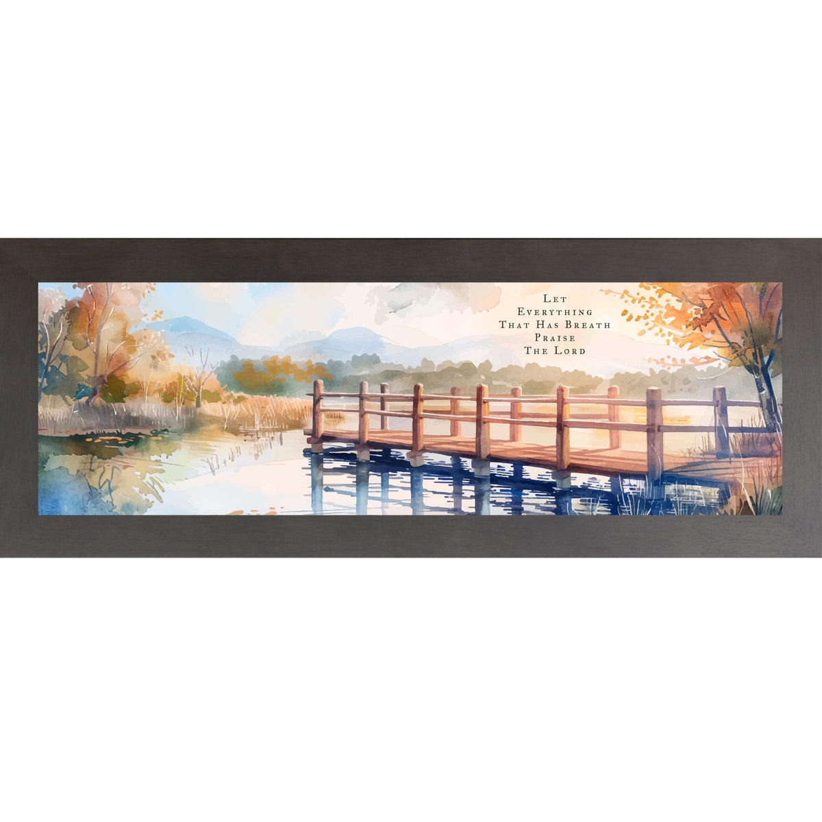 Let Everything That Has Breath Praise The Lord Wall Art – Autumn Pier Wide Landscape (SB944)