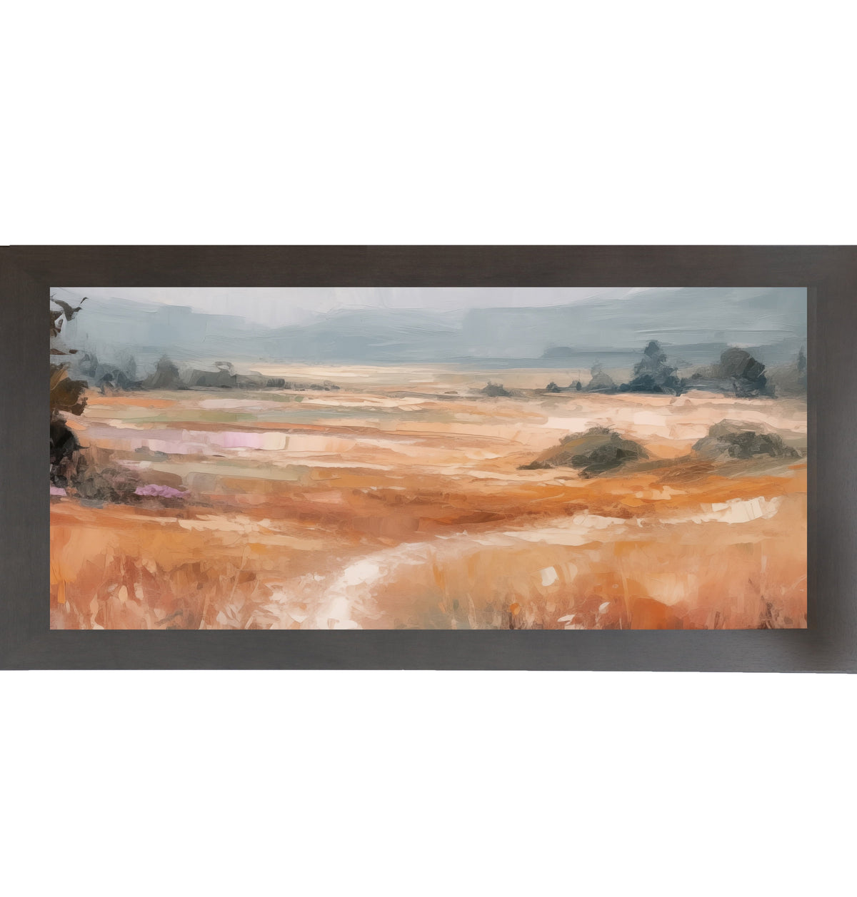 Terracotta Abstract Landscape Wall Art – Full Panoramic Wide Scenic Farmhouse Nature Decor (SB758)