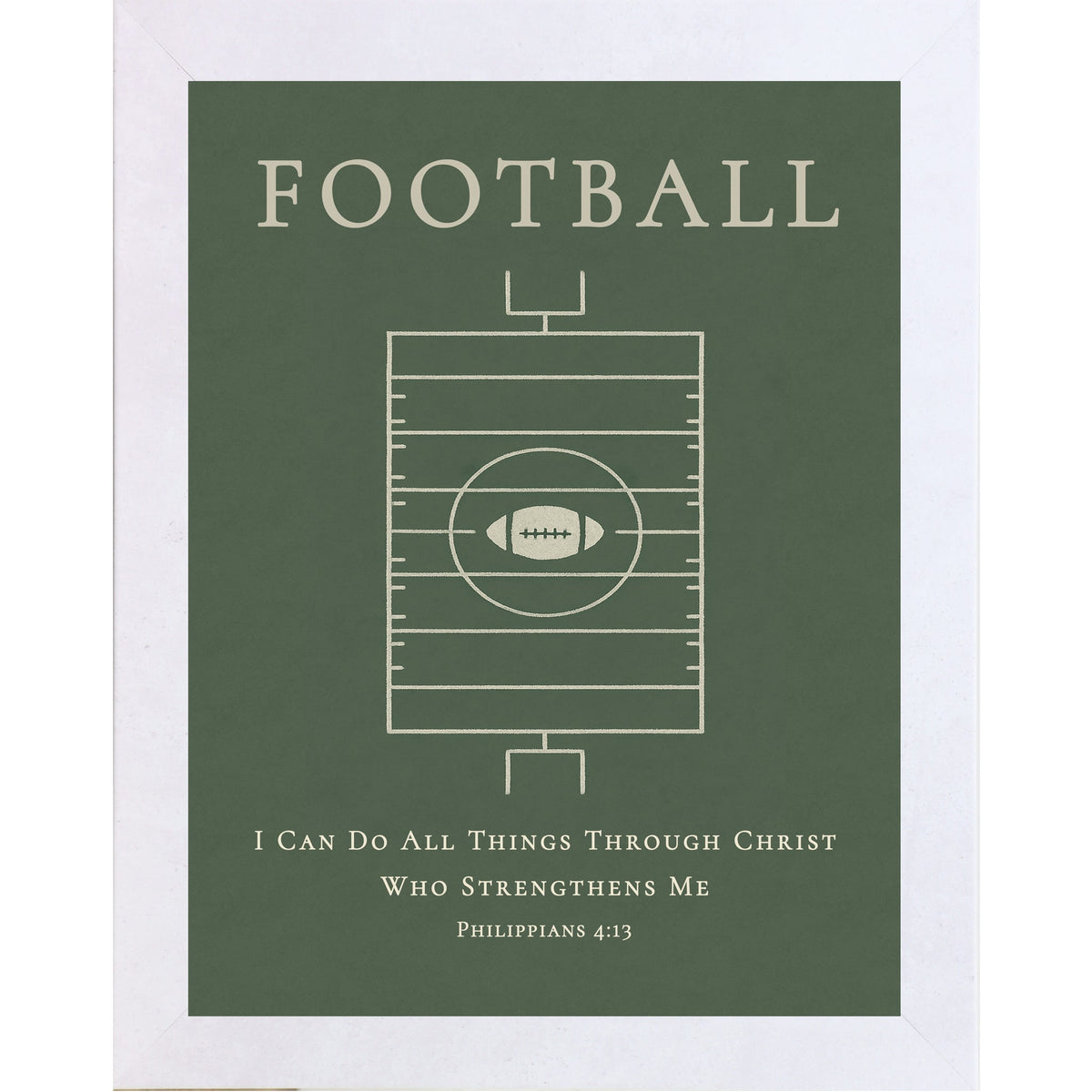 Football Wall Art – Philippians 4:13 Christian Football Decor – Boys Sports Room Wall Art (SB216)