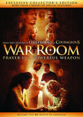 Bonus Features:

Bloopers and Outtakes
Deleted Scenes
Commentary with the Kendricks
Featurettes:
The Making of War Room
War Room in 60 Seconds
The Heart of War Room
The Church On Its Knees
Investing In the Next Generation
The Art of Jumping Rope
From Auditioning to Acting
Modern Day Miss Clara
Behind the Scenes: Color Grading
A Pastor's Call to Prayer
"Warrior" music video by Steven Curtis Chapman
Exclusive Features:

Stephen Kendrick Devotion
Alex Kendrick Devotion
Featurettes:
Wall of Remembrance
Redempti