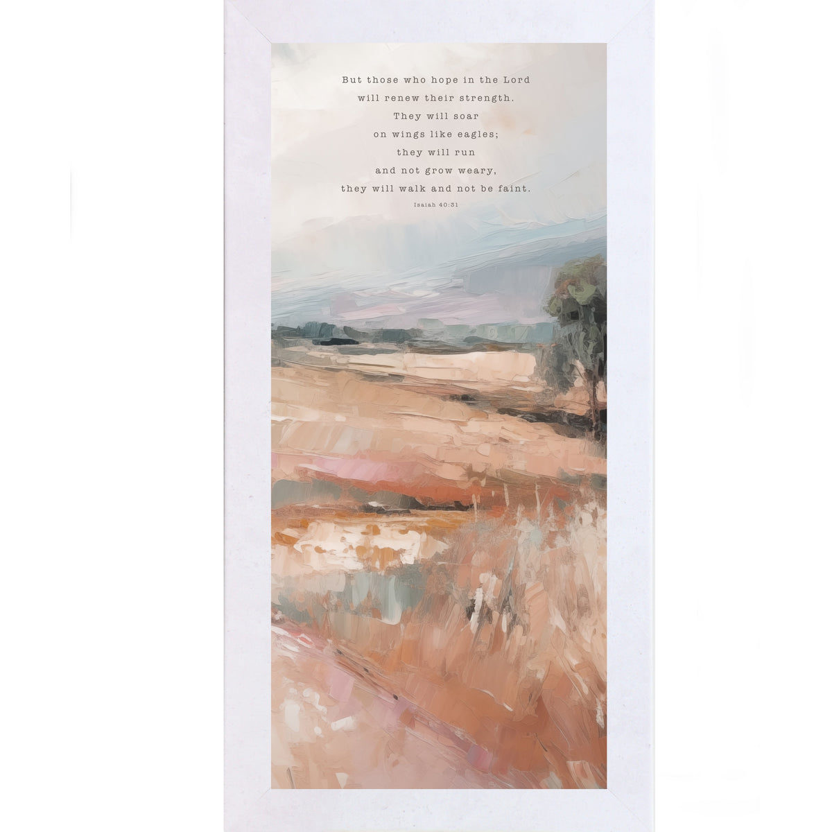 Isaiah 40:31 Wall Art – Soar On Wings Like Eagles Terracotta Landscape Christian Decor (SB761)