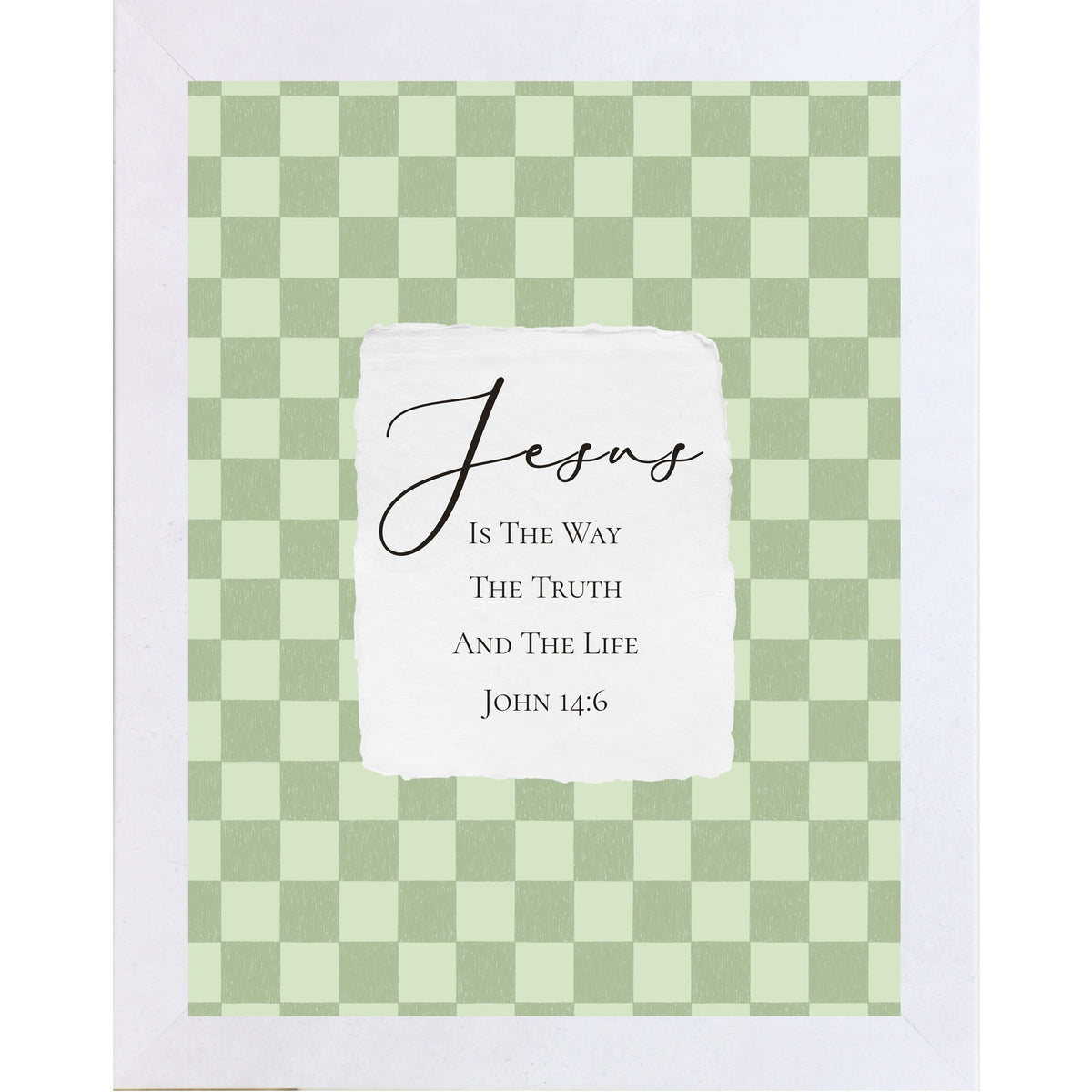 Jesus Is The Way The Truth And The Life Wall Art – John 14:6 Sage Green Christian Decor (SB235)
