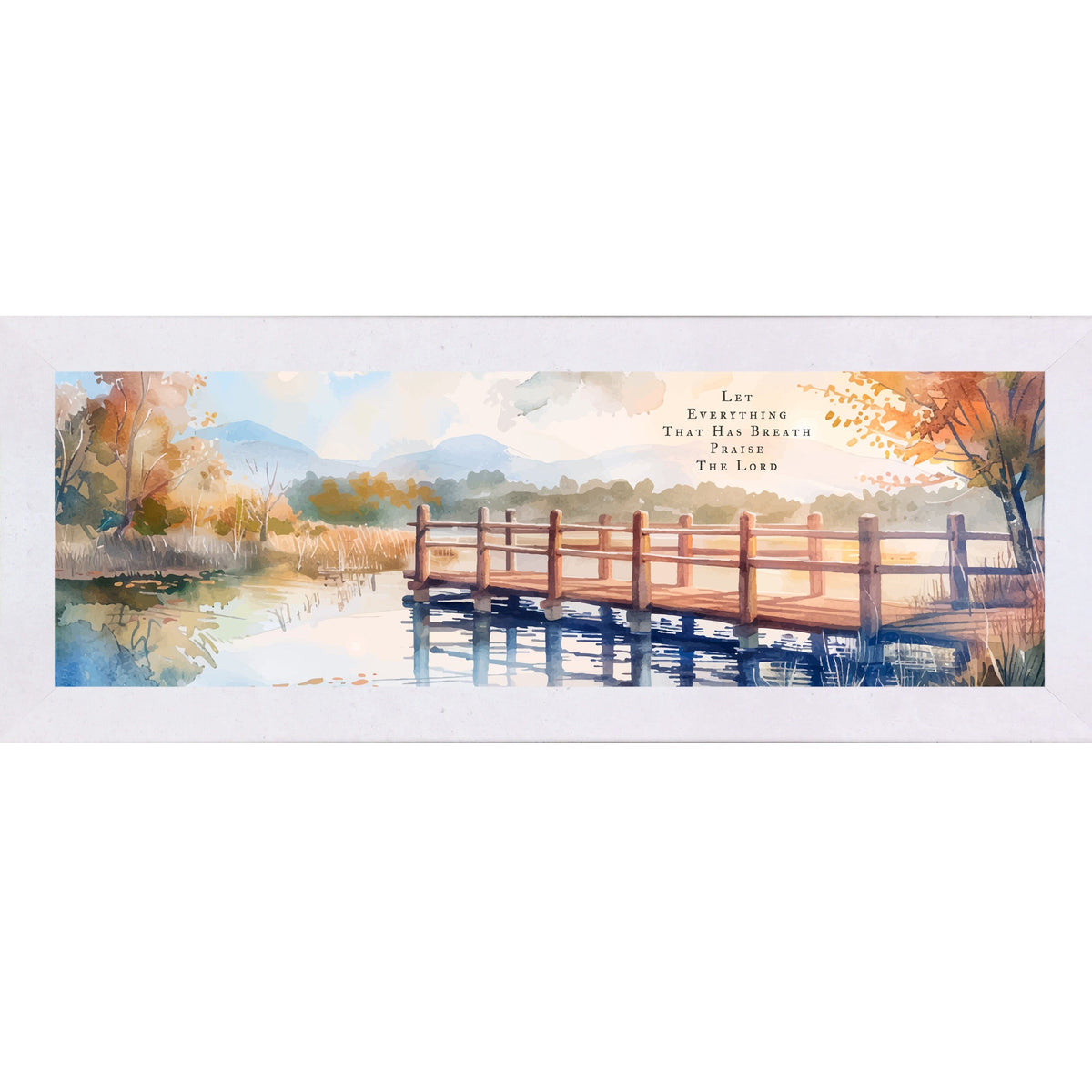 Let Everything That Has Breath Praise The Lord Wall Art – Autumn Pier Wide Landscape (SB944)