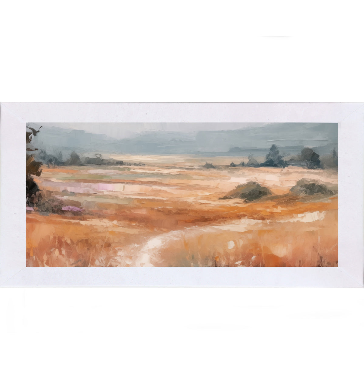 Terracotta Abstract Landscape Wall Art – Full Panoramic Wide Scenic Farmhouse Nature Decor (SB758)