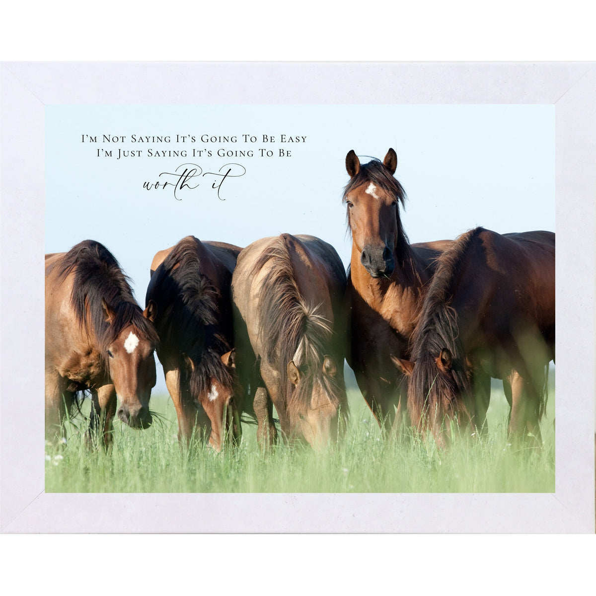 Worth It Wall Art – Inspirational Horse Landscape Motivational Decor (SB231)