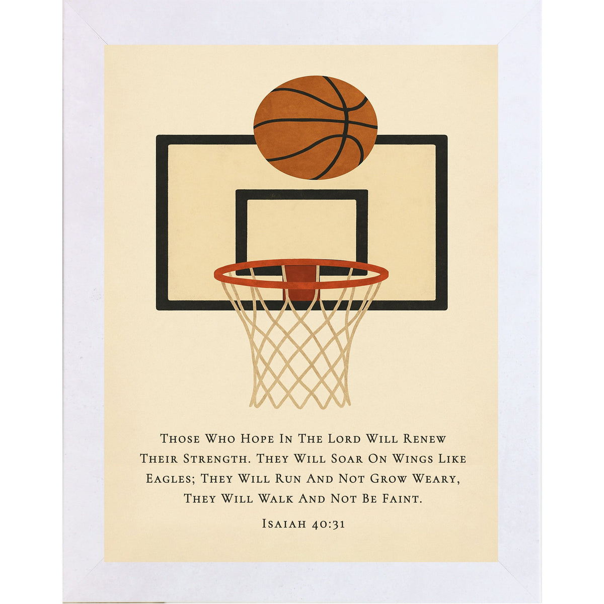 Isaiah 40:31 Basketball Hoop Wall Art – Christian Basketball Decor for Boys Room (SB210)