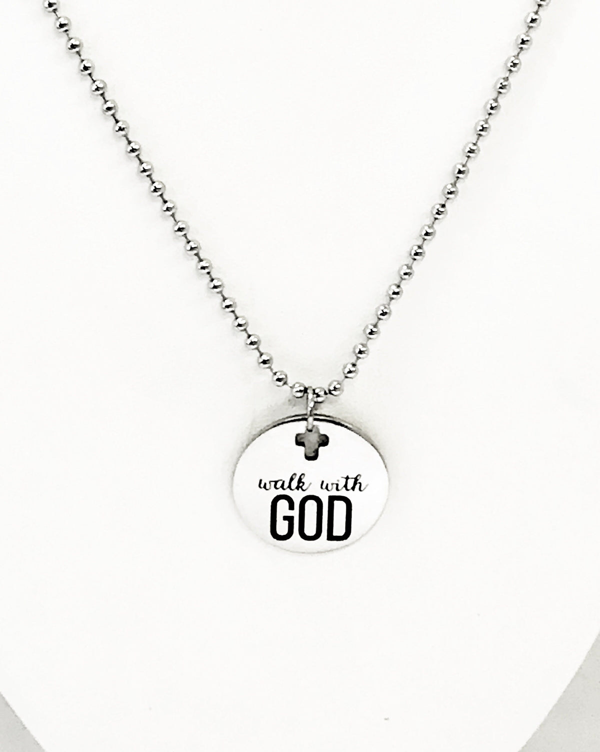 Christian Necklace, Necklace For Him, Walk With God Necklace, Christian Gift, Christian Jewelry, Scripture Gift, Religious Gift For Him