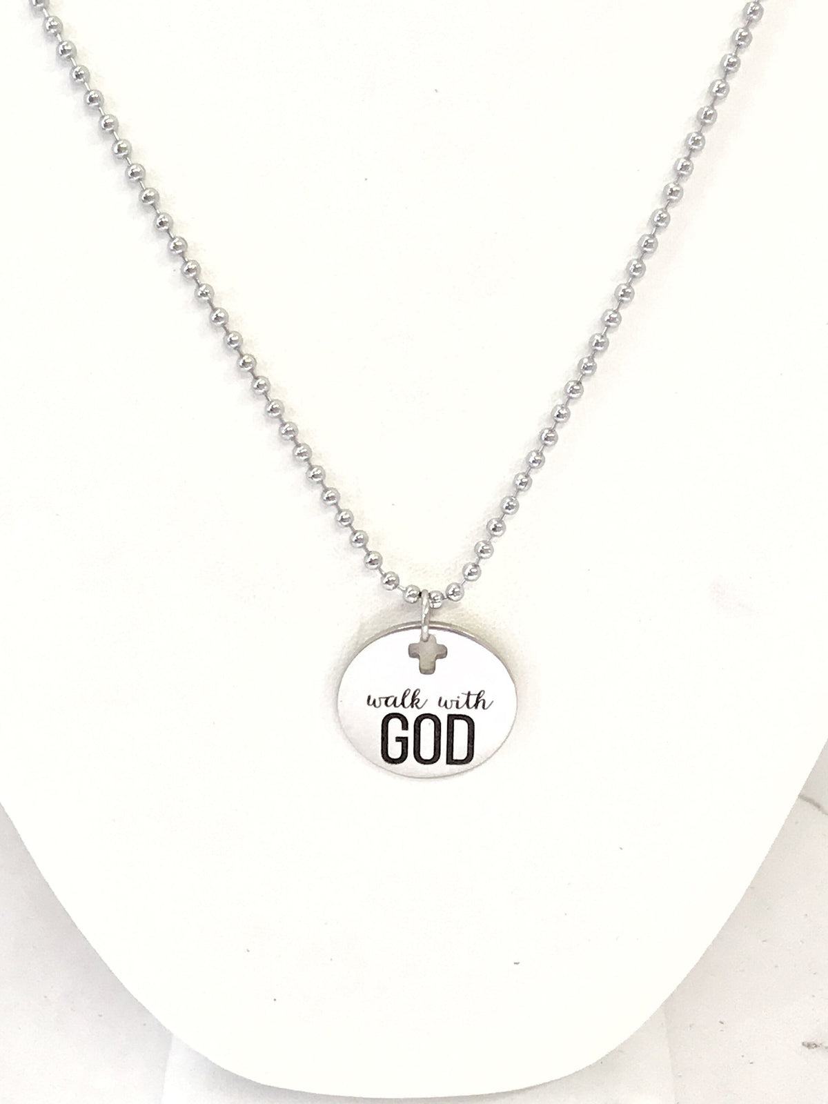 Christian Necklace, Necklace For Him, Walk With God Necklace, Christian Gift, Christian Jewelry, Scripture Gift, Religious Gift For Him