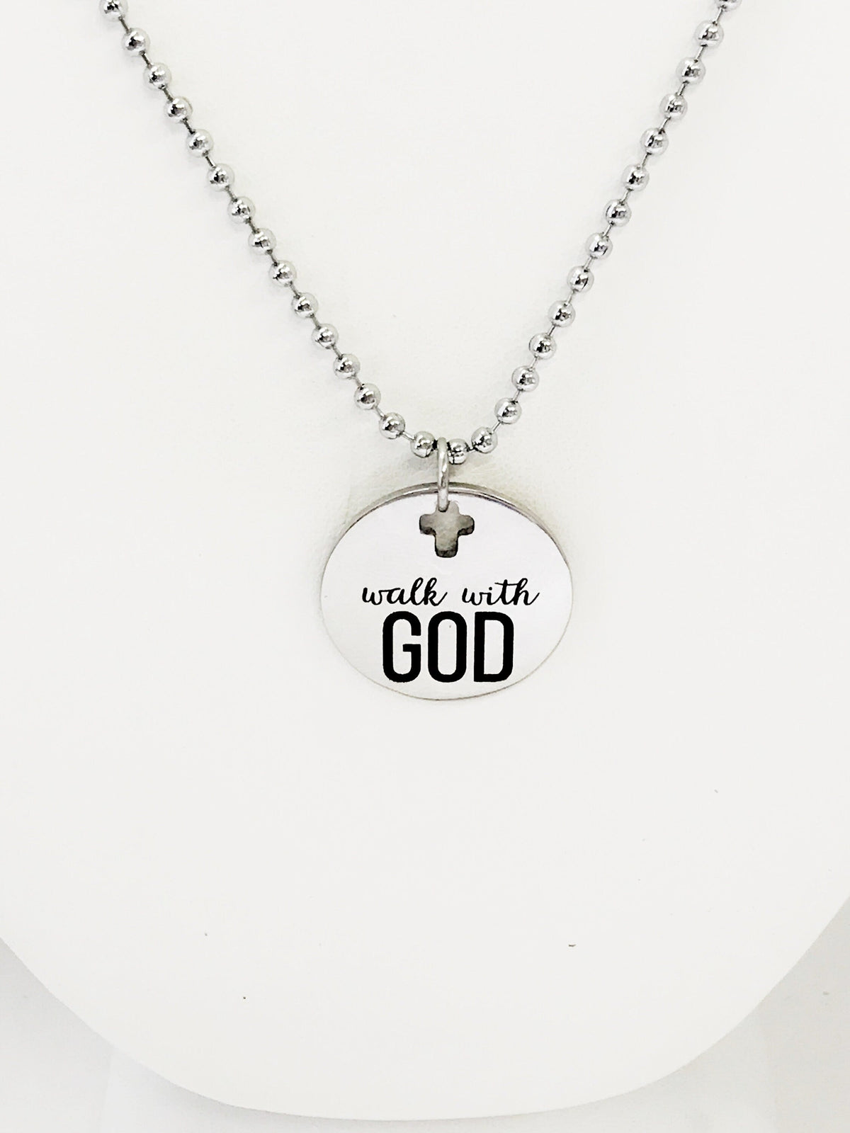 Christian Necklace, Necklace For Him, Walk With God Necklace, Christian Gift, Christian Jewelry, Scripture Gift, Religious Gift For Him