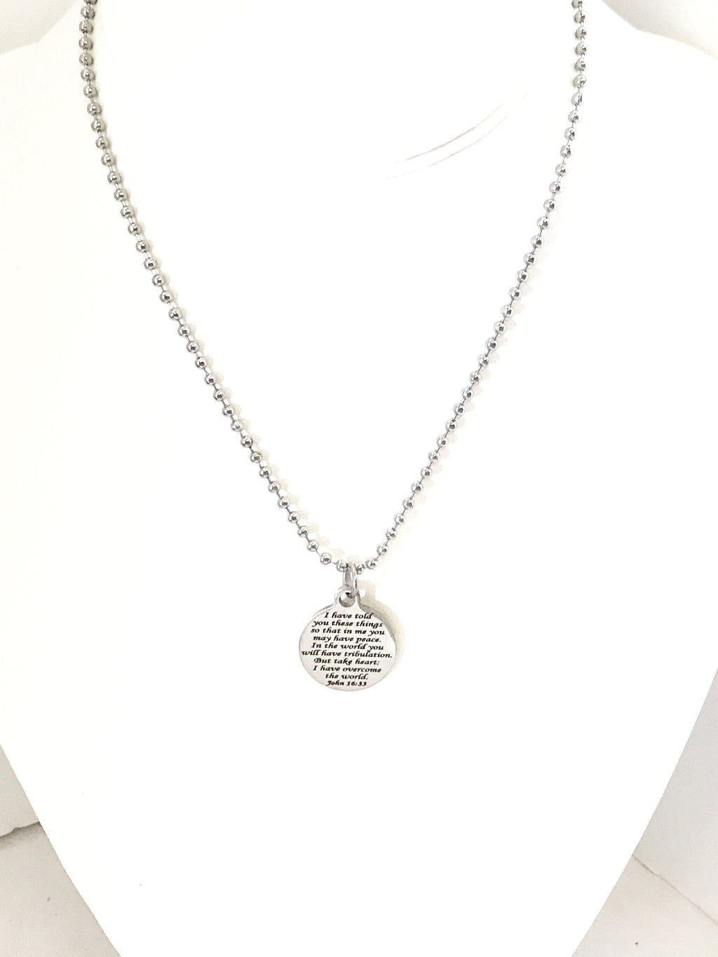 Christian Necklace, I Have Told You These Things, Christian Gifts, Christian Chain, Son Necklace, Christian Man Gift, John 16 33 Necklace