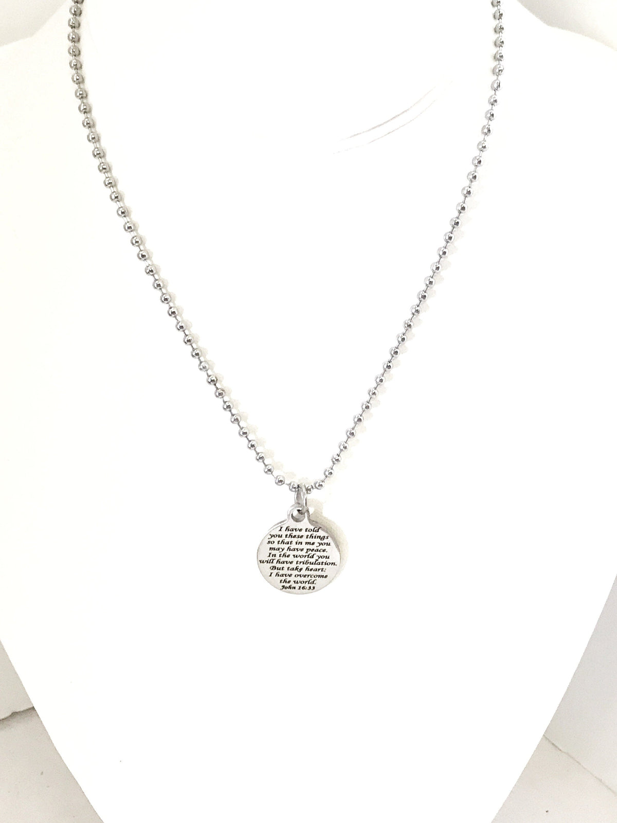 Christian Necklace, I Have Told You These Things, Christian Gifts, Christian Chain, Son Necklace, Christian Man Gift, John 16 33 Necklace