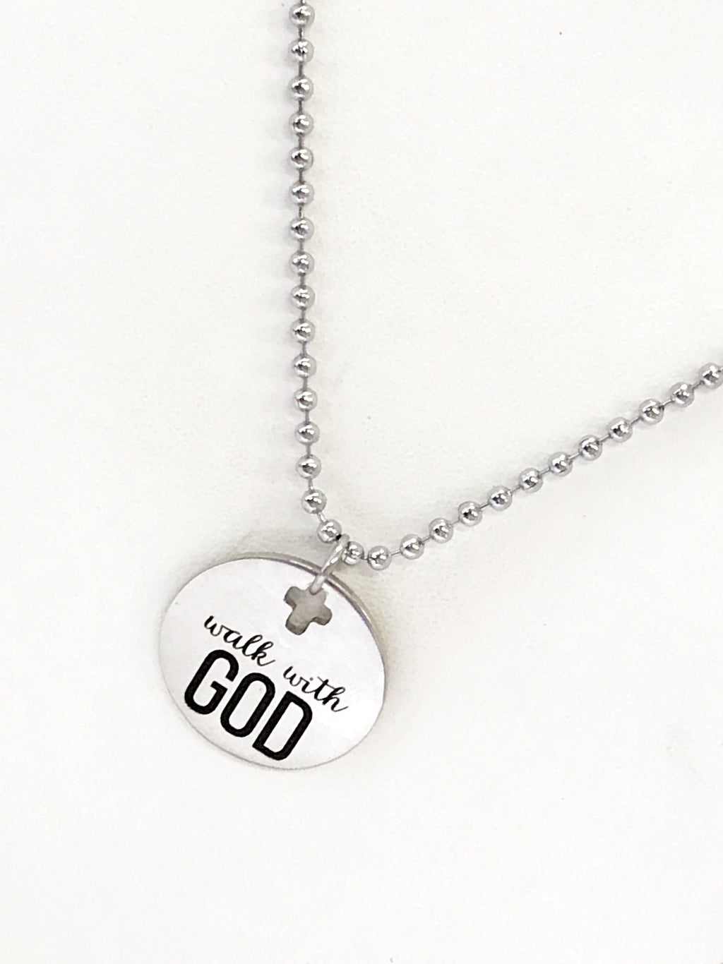 Christian Necklace, Necklace For Him, Walk With God Necklace, Christian Gift, Christian Jewelry, Scripture Gift, Religious Gift For Him