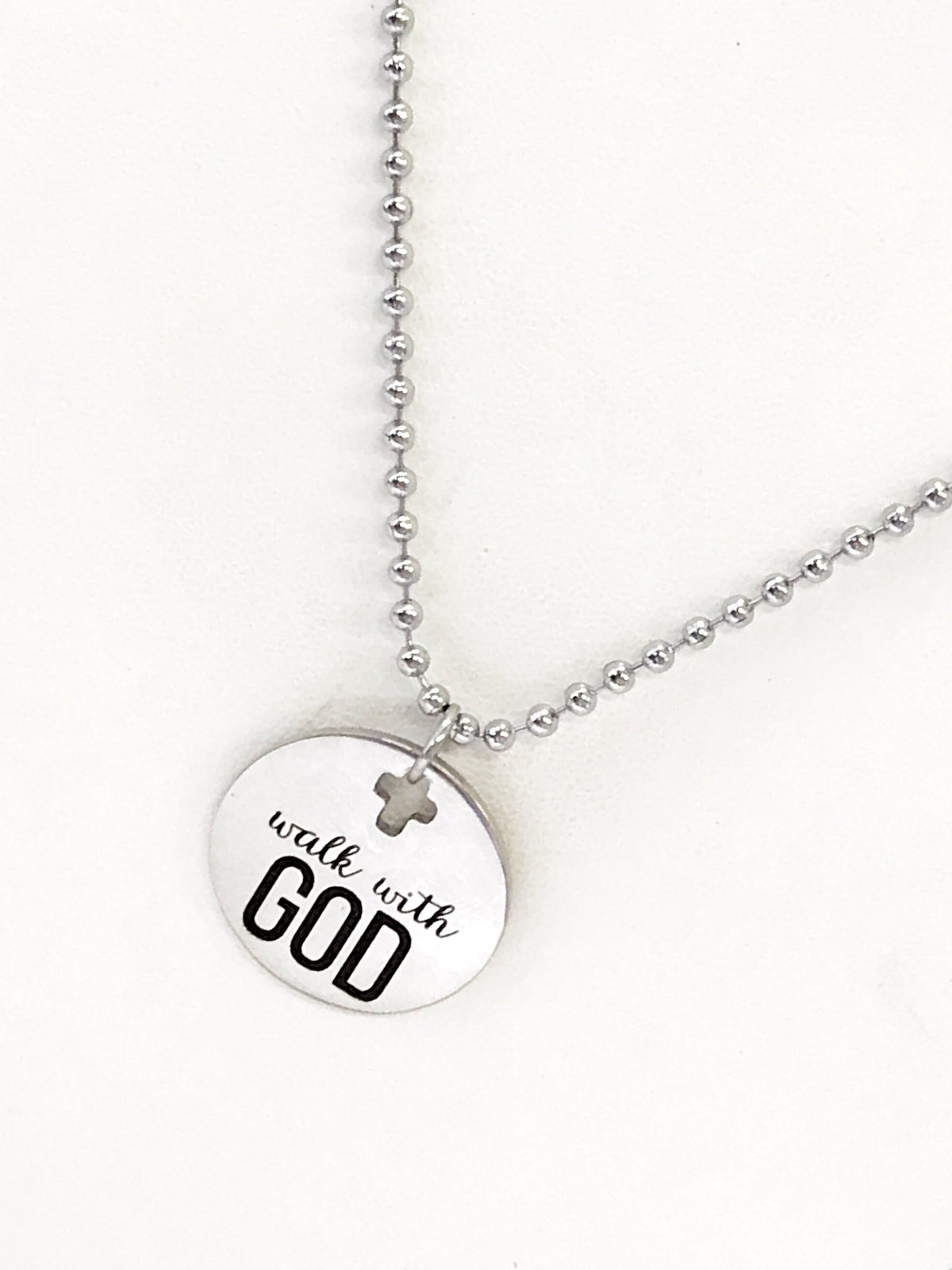 Christian Necklace, Necklace For Him, Walk With God Necklace, Christian Gift, Christian Jewelry, Scripture Gift, Religious Gift For Him