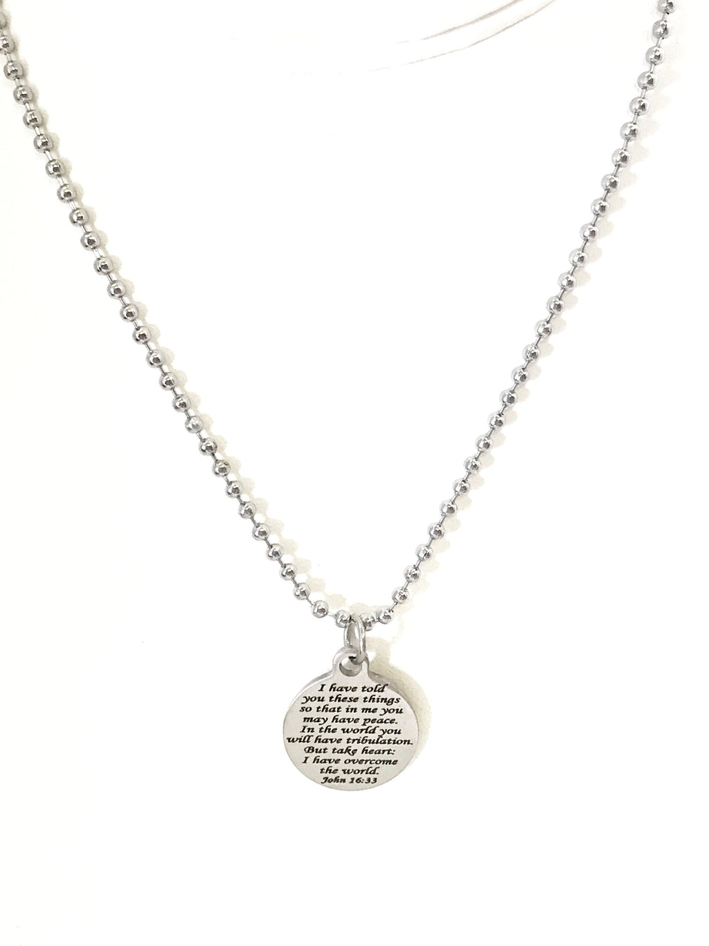 Christian Necklace, I Have Told You These Things, Christian Gifts, Christian Chain, Son Necklace, Christian Man Gift, John 16 33 Necklace